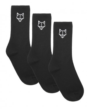 Naked Wolfe 3 Pack Mens Egyptian Cotton Socks Men's Socks Black Singapore | G9I-9296