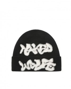 Naked Wolfe Black Beanie Women's Hats Black Singapore | I4Y-6906