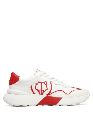 Naked Wolfe Drought Men's Sneakers White / Red Singapore | D3J-6326