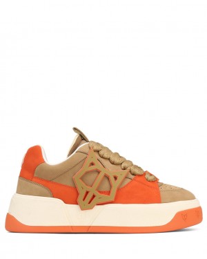 Naked Wolfe Kosa Creme Men's Sneakers Brown / Orange Singapore | L6T-6004