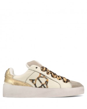 Naked Wolfe Ram Women's Sneakers White / Gold Singapore | S8T-3668