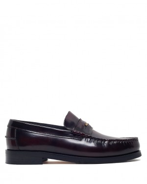 Naked Wolfe Riviera Box Men's Loafers Burgundy Singapore | Z8F-7076