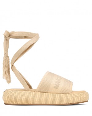 Naked Wolfe Surf Raffia Women's Sandals Beige Singapore | H2U-0313