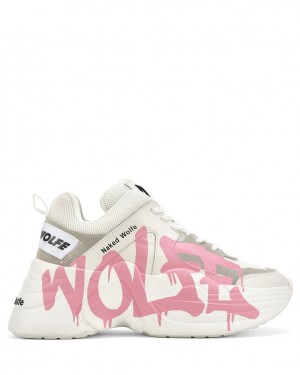 Naked Wolfe Track Logo Women's Sneakers Pink Singapore | V0R-2132