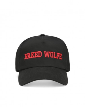 Naked Wolfe Varsity Unconstructed Cap Women's Hats Black / Red Singapore | T3E-1243