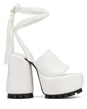 Naked Wolfe Wonder Women's Heels White Singapore | O3J-0127