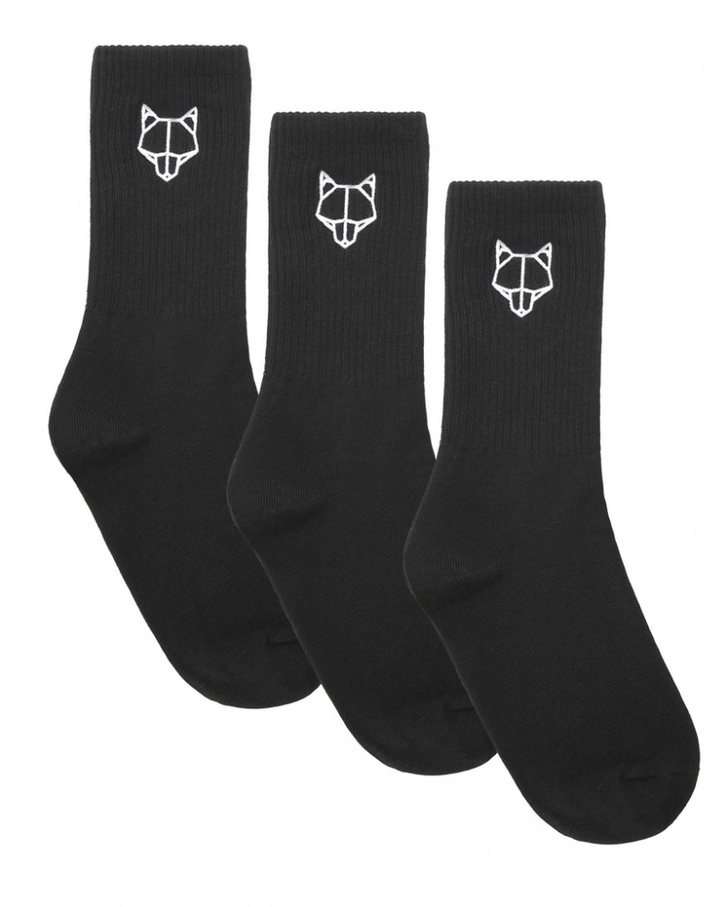 Naked Wolfe 3 Pack Mens Egyptian Cotton Socks Men\'s Socks Black Singapore | G9I-9296