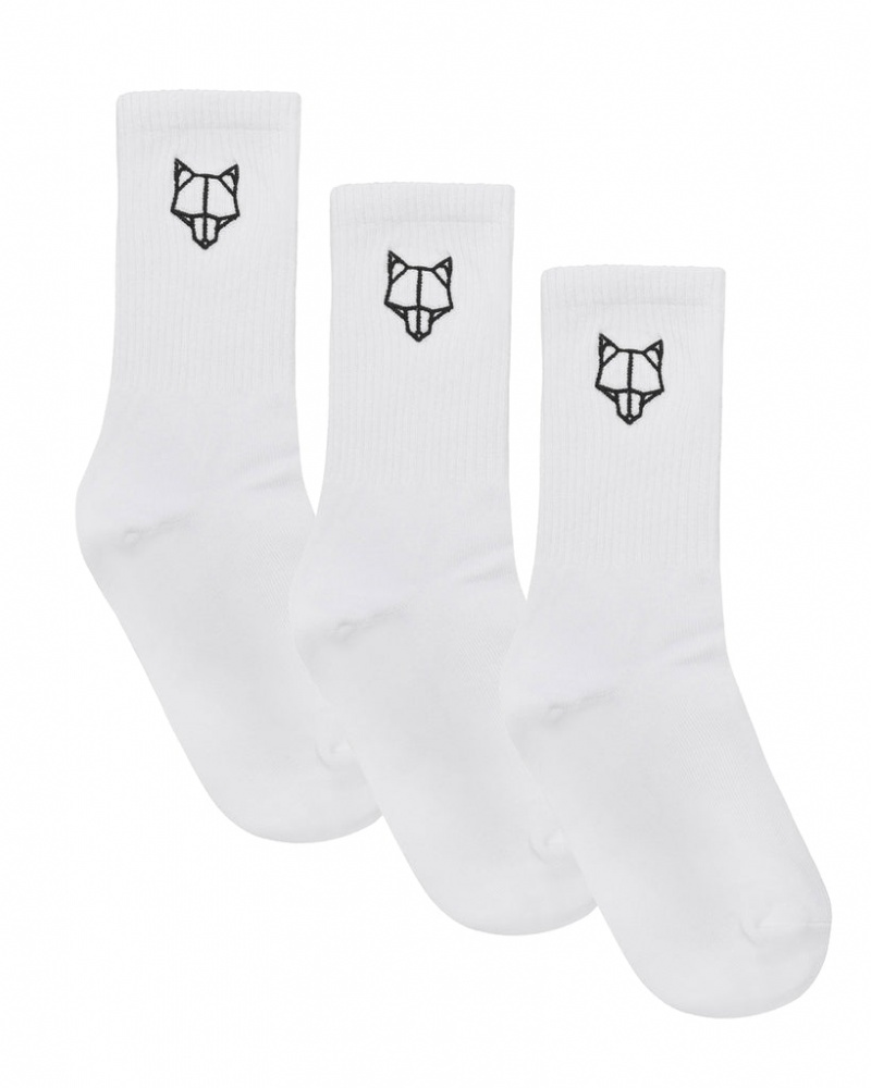 Naked Wolfe 3 Pack Mens Egyptian Cotton Socks Men\'s Socks White Singapore | V4J-6411