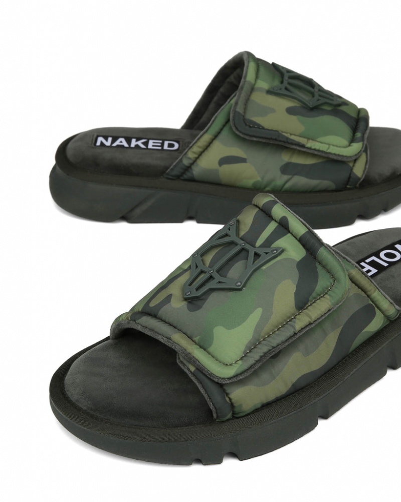 Naked Wolfe Alaska Men's Slides Camo Singapore | Q2I-3853