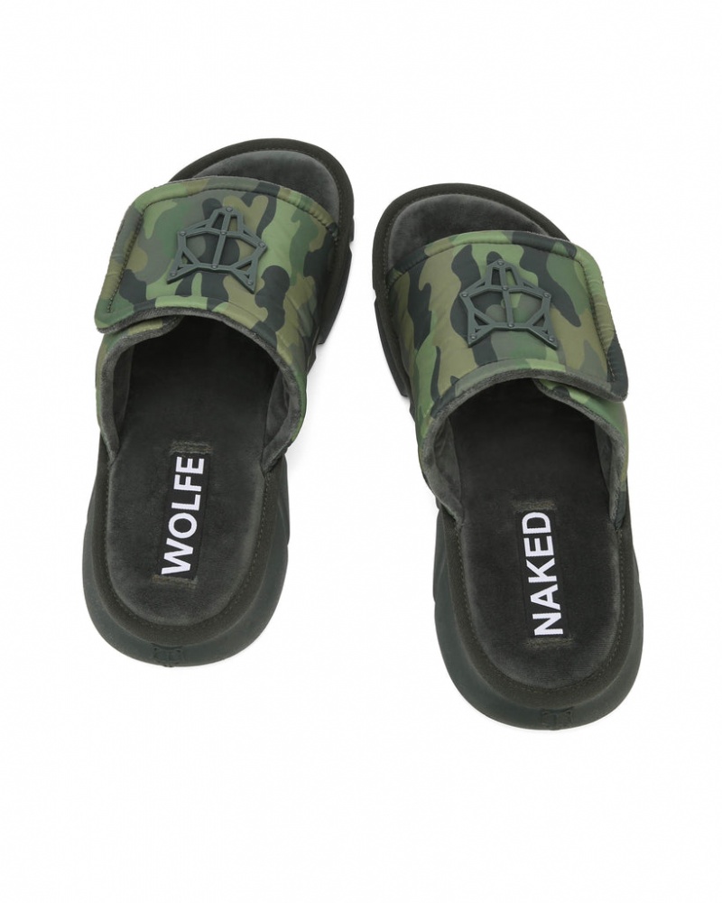 Naked Wolfe Alaska Men's Slides Camo Singapore | Q2I-3853