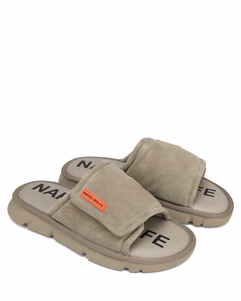 Naked Wolfe Alaska Men's Slides Grey Singapore | R1M-0041