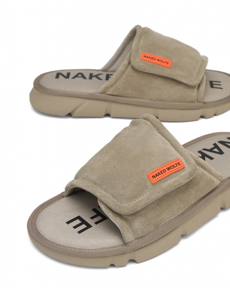 Naked Wolfe Alaska Men's Slides Grey Singapore | R1M-0041