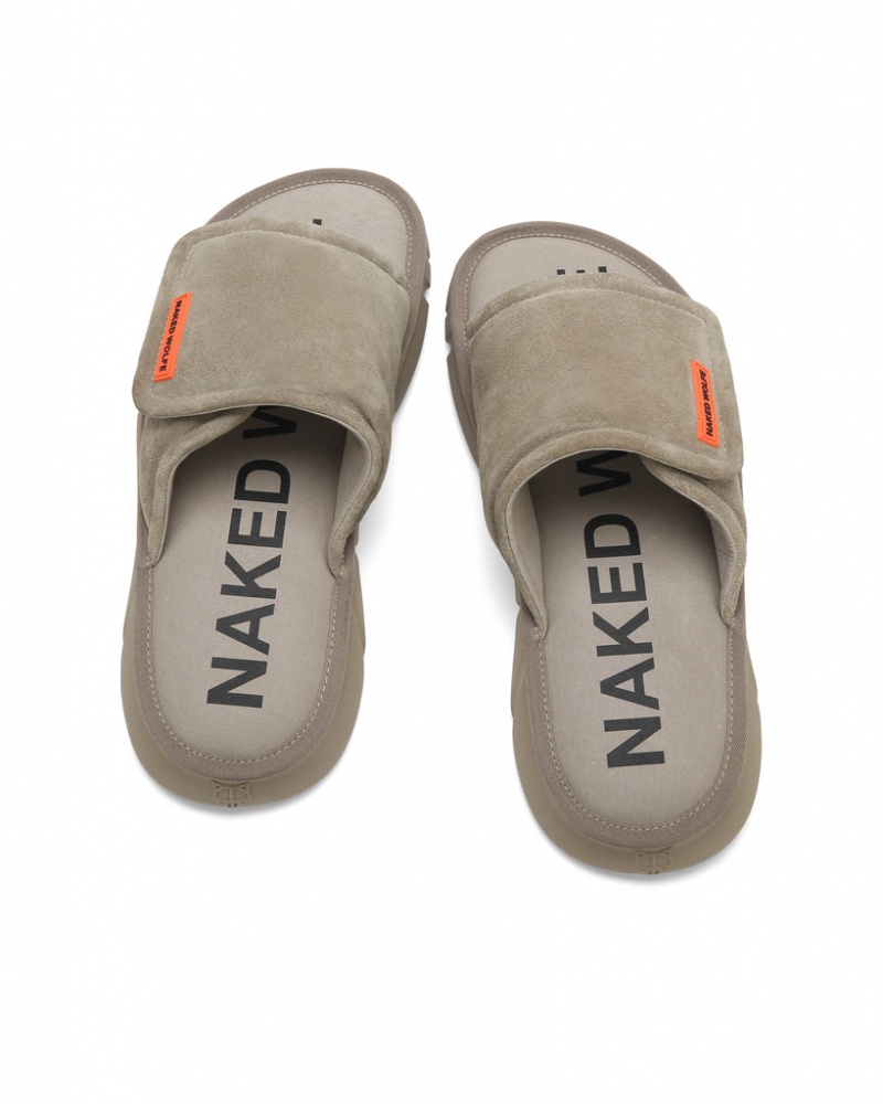 Naked Wolfe Alaska Men's Slides Grey Singapore | R1M-0041