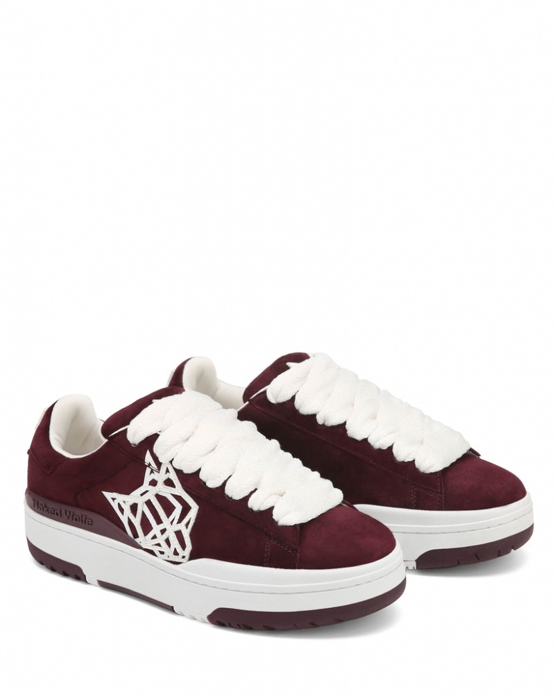 Naked Wolfe Archive Women's Sneakers Burgundy Singapore | U9D-8149