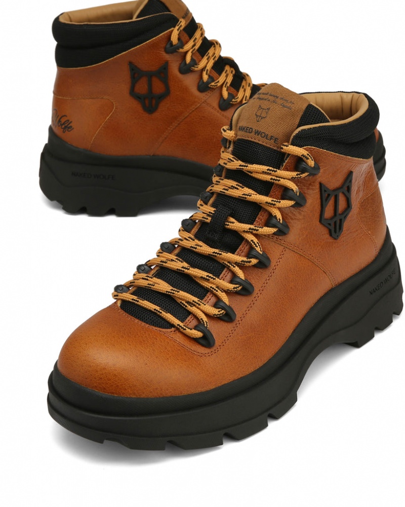 Naked Wolfe Aspire Men's Boots Brown Singapore | U6K-5788