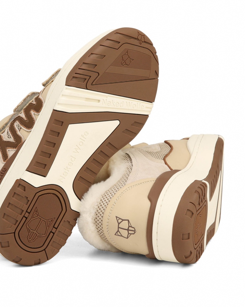 Naked Wolfe Atlanta Women's Sneakers White / Brown Singapore | L2B-7500