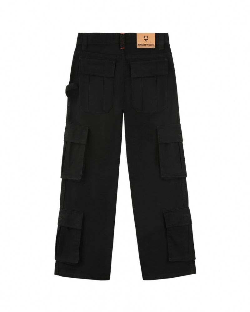 Naked Wolfe Baggy Pocket Cargo Pants Men's Pants Black Singapore | T6L-5110