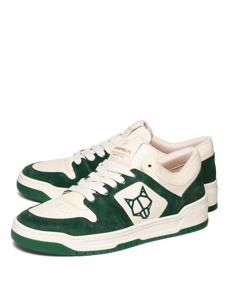 Naked Wolfe CM-01 Combo Men's Sneakers Cream / Green Singapore | K5A-7839