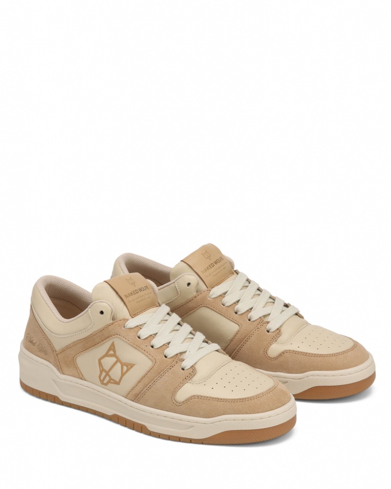 Naked Wolfe CM-01 Combo Men's Sneakers Cream / Grey Singapore | W1A-1707