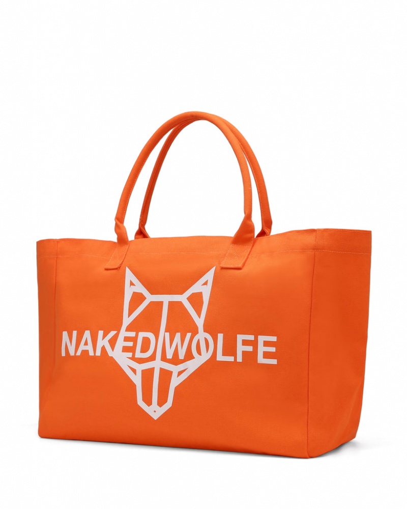 Naked Wolfe Canvas Tote Bag Women's Bags Orange Singapore | D7S-8803