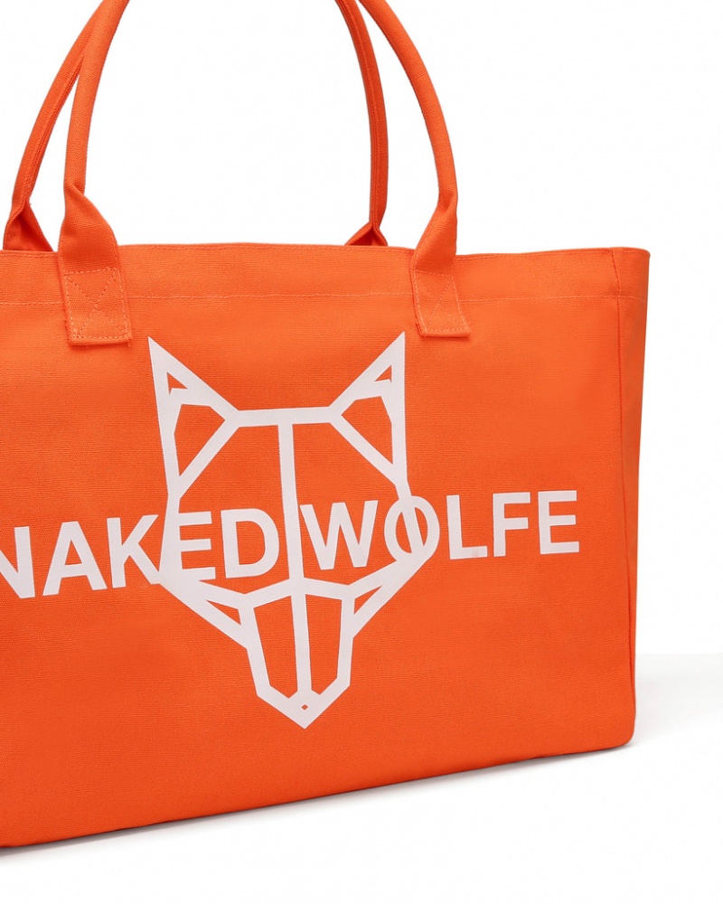 Naked Wolfe Canvas Tote Bag Women's Bags Orange Singapore | D7S-8803