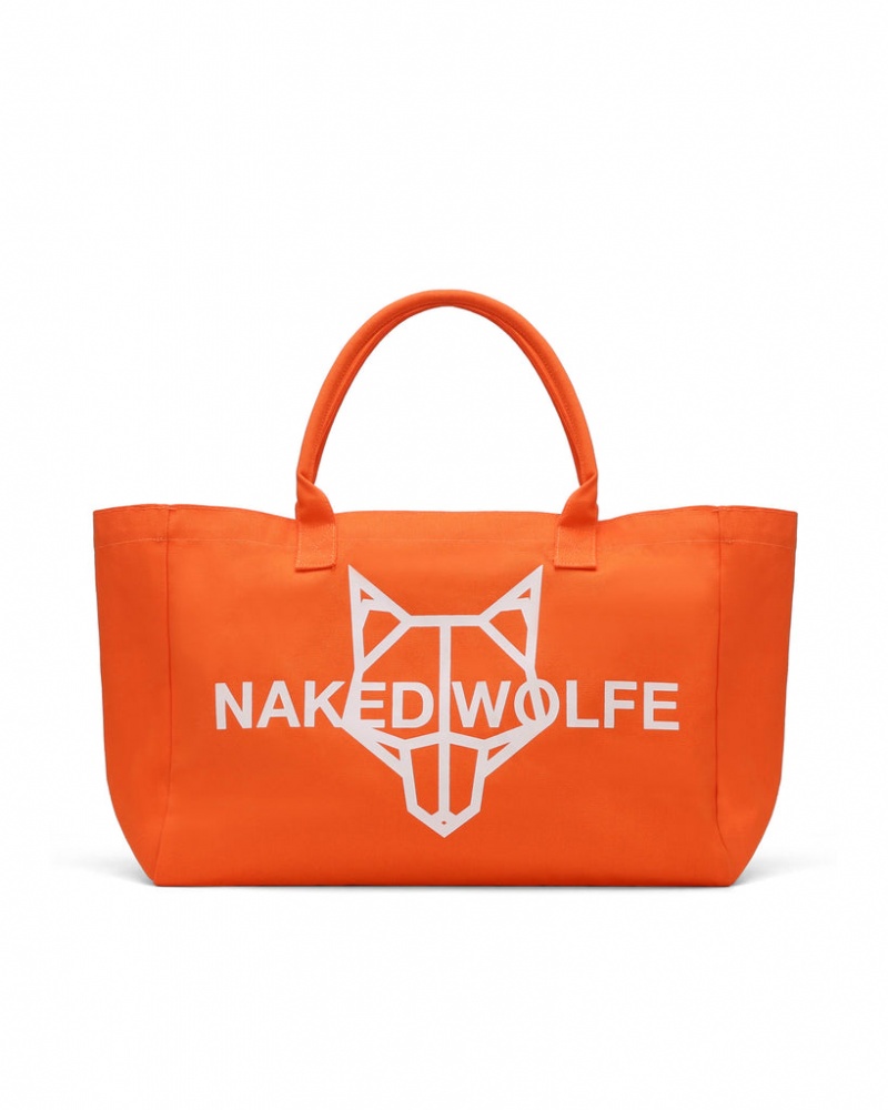 Naked Wolfe Canvas Tote Bag Women\'s Bags Orange Singapore | D7S-8803