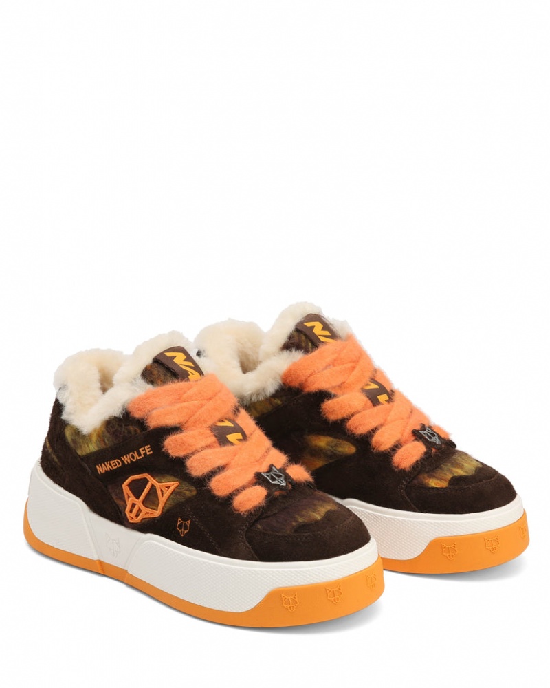 Naked Wolfe Crash Women's Sneakers Orange Singapore | H2Q-4442