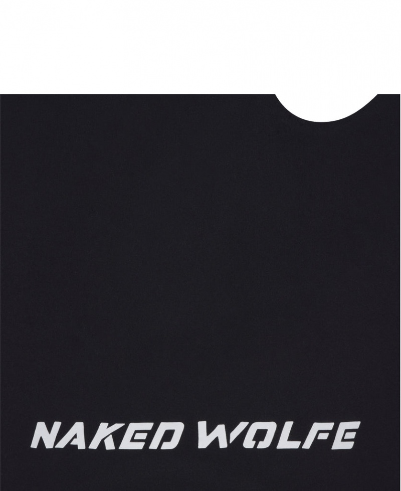 Naked Wolfe Cut Out Crop Women's Activewear Black Singapore | H1D-2153