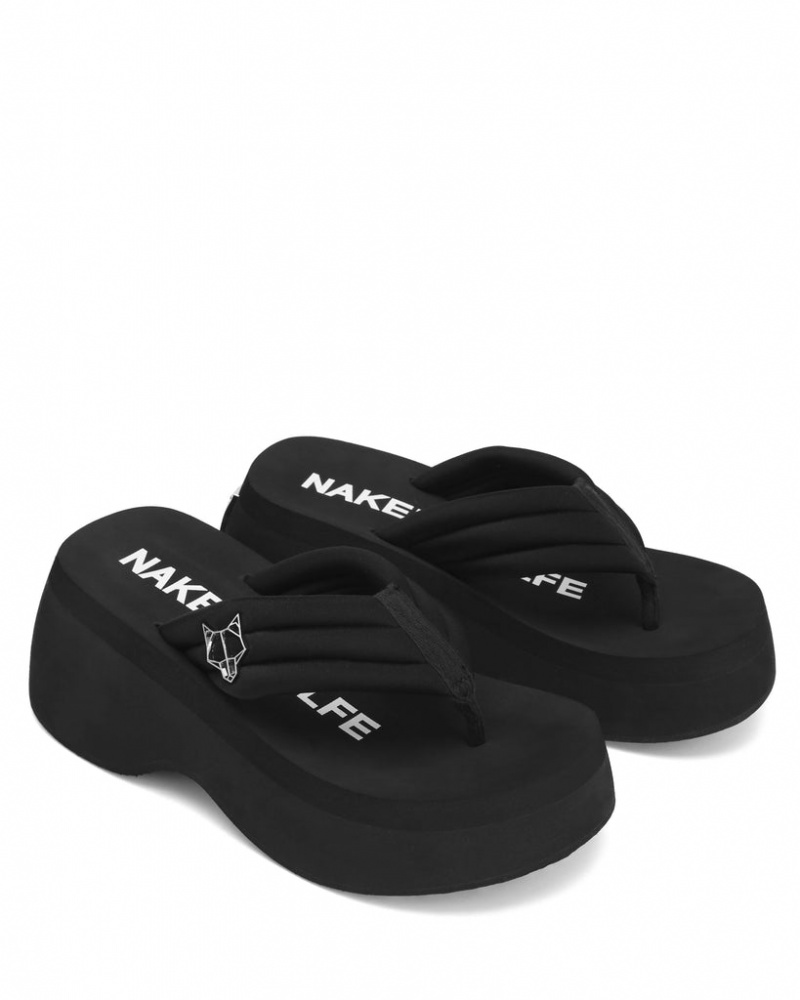 Naked Wolfe Damsel Lycra Women's Sandals Black Singapore | W0R-8304