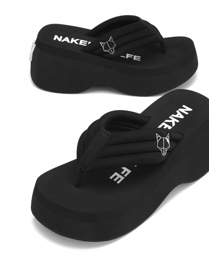 Naked Wolfe Damsel Lycra Women's Sandals Black Singapore | W0R-8304