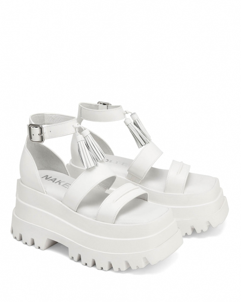 Naked Wolfe Dare Women's Sandals White Singapore | P9G-3151