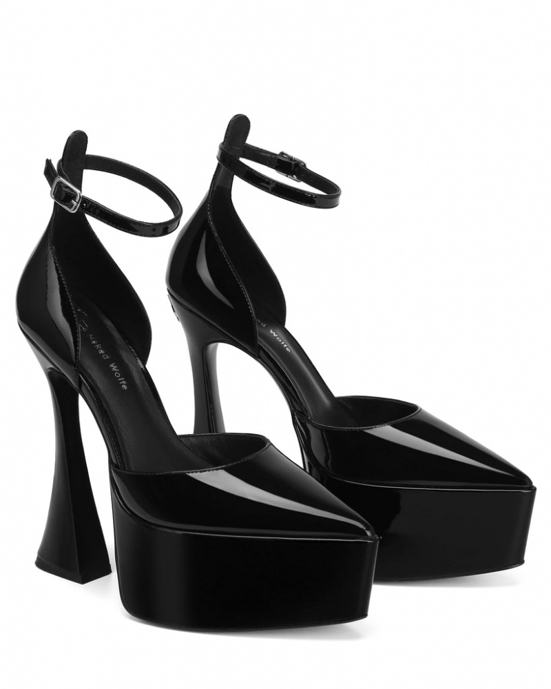 Naked Wolfe Daria Patent Women's Heels Black Singapore | H2T-0612