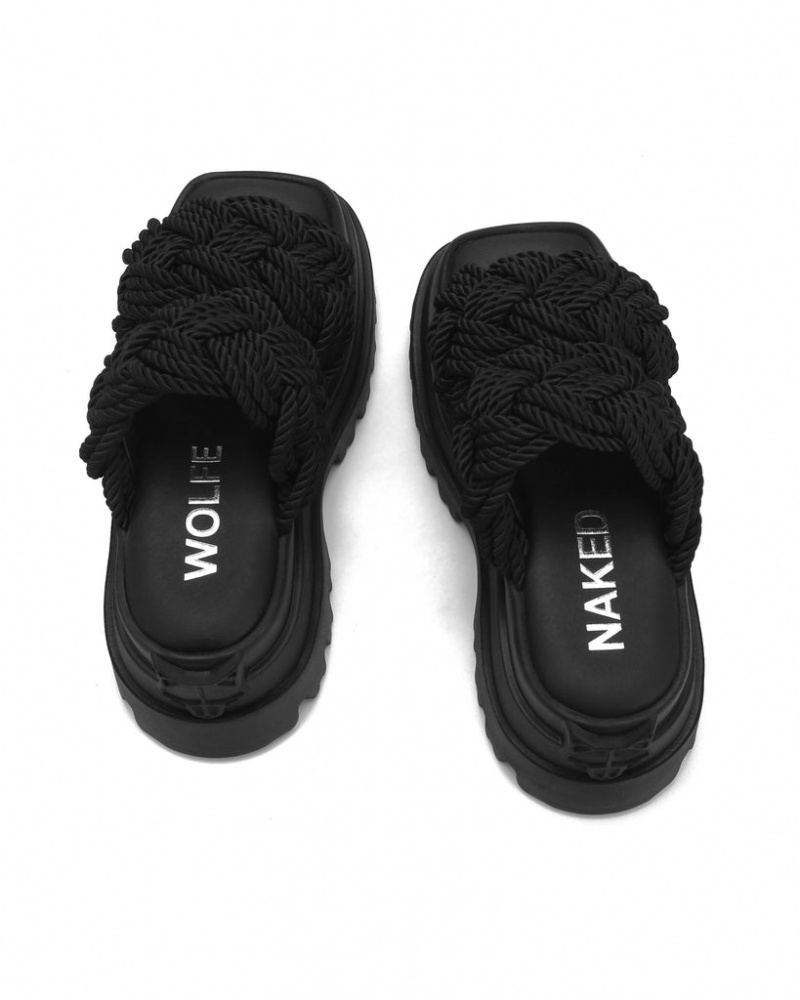 Naked Wolfe Drama Rope Women's Sandals Black Singapore | I3C-2589