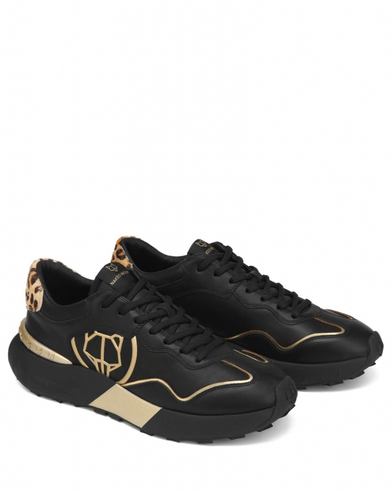 Naked Wolfe Drought Men's Sneakers Black / Gold Singapore | G5K-5967