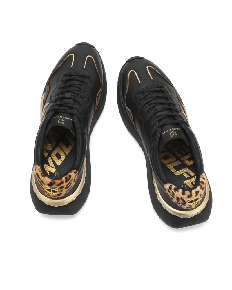 Naked Wolfe Drought Men's Sneakers Black / Gold Singapore | G5K-5967