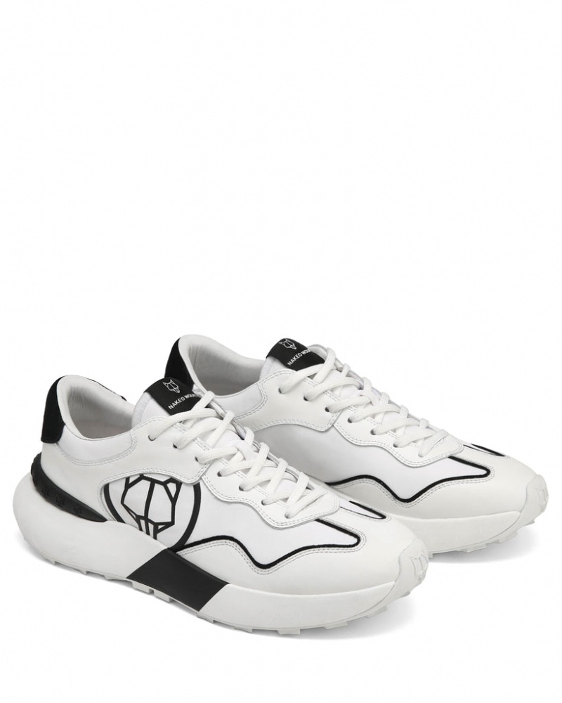 Naked Wolfe Drought Men's Sneakers White / Black Singapore | P0N-4271