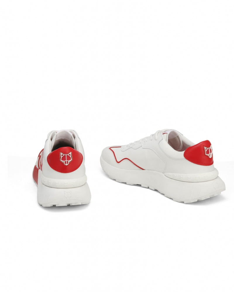 Naked Wolfe Drought Men's Sneakers White / Red Singapore | D3J-6326