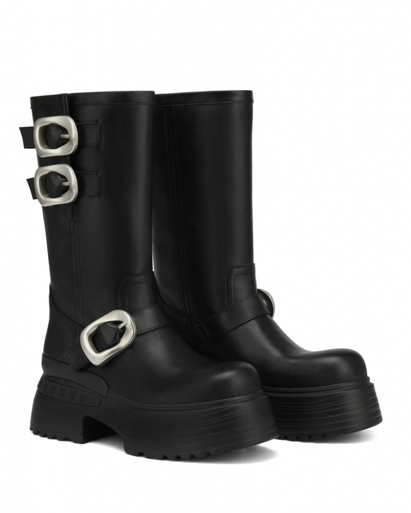 Naked Wolfe Earth Cow Women's Boots Black Singapore | M2L-9150