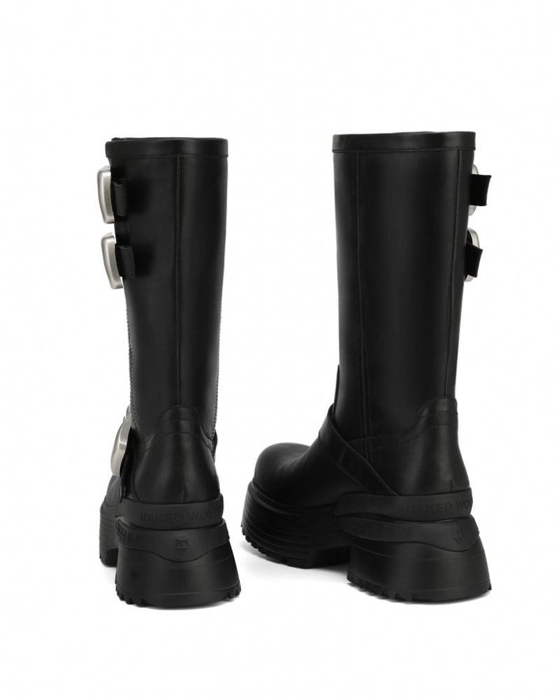 Naked Wolfe Earth Cow Women's Boots Black Singapore | M2L-9150