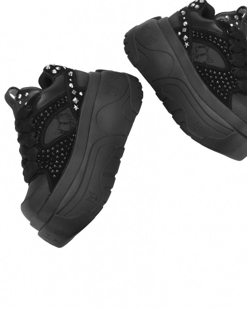 Naked Wolfe Fantasy Diamonds Women's Sneakers Black Singapore | B0C-7306