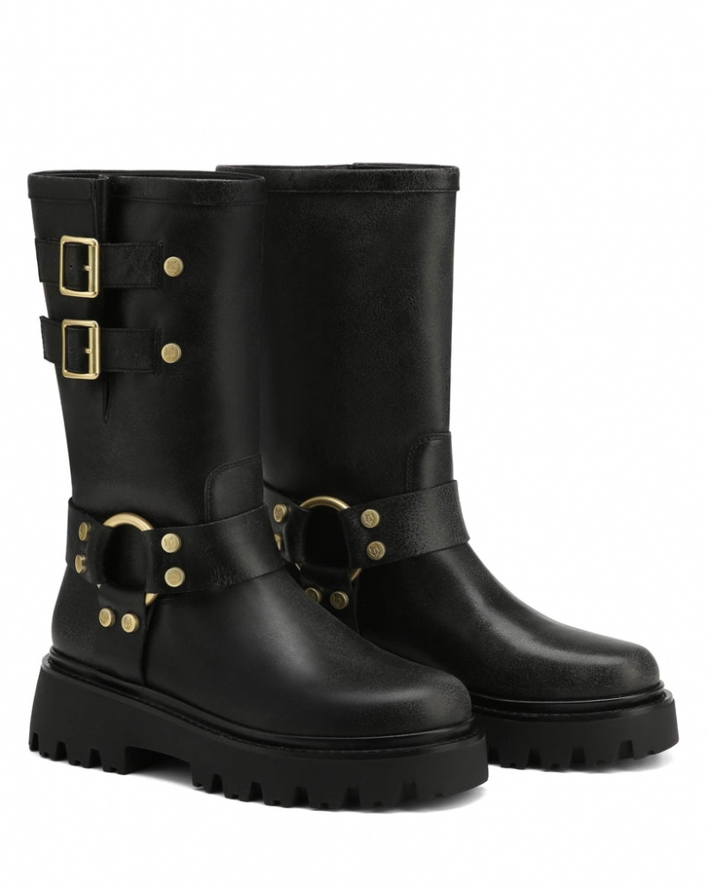 Naked Wolfe Flake Stone Women's Boots Black Singapore | N8J-8395