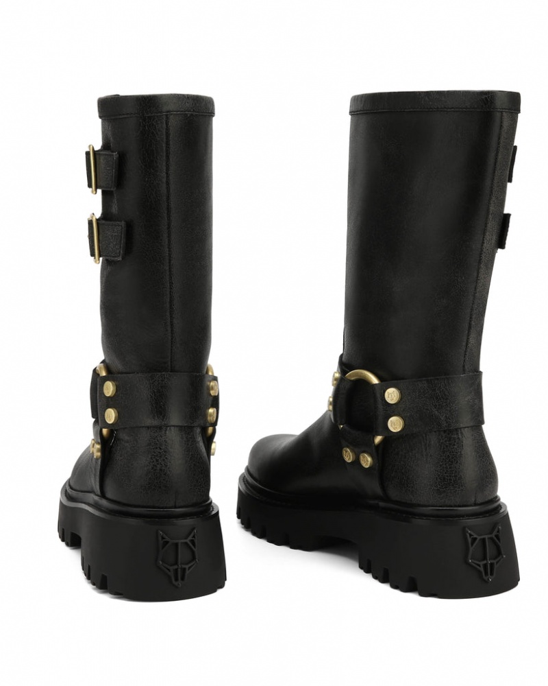 Naked Wolfe Flake Stone Women's Boots Black Singapore | N8J-8395