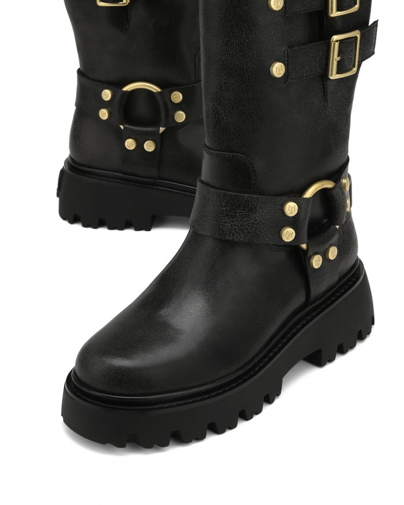 Naked Wolfe Flake Stone Women's Boots Black Singapore | N8J-8395