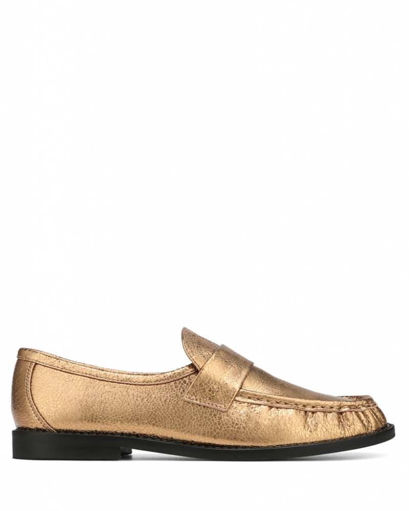 Naked Wolfe Goldie Foil Sheep Women\'s Loafers Gold Singapore | W4R-0337