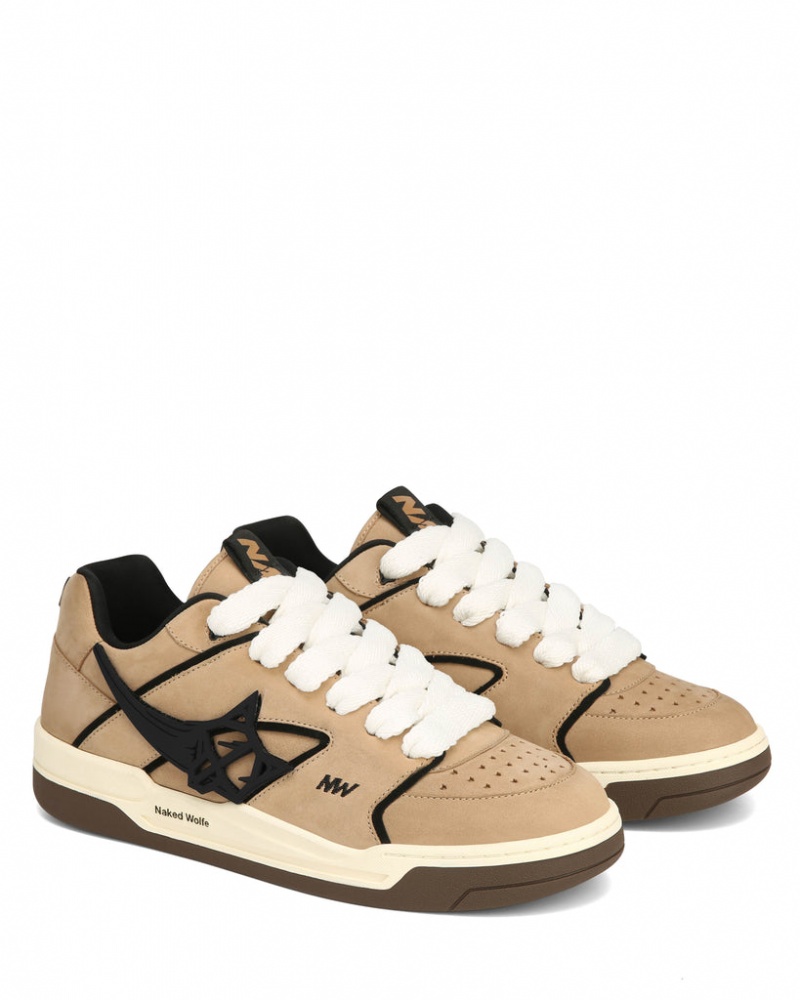 Naked Wolfe Horizon Men's Sneakers Brown Singapore | E1D-9554