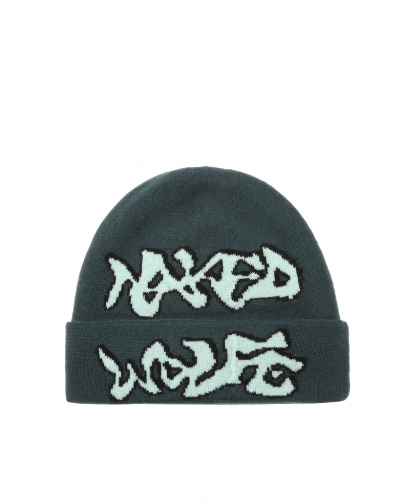 Naked Wolfe Ice Beanie Men\'s Hats Blue Singapore | H3T-6631