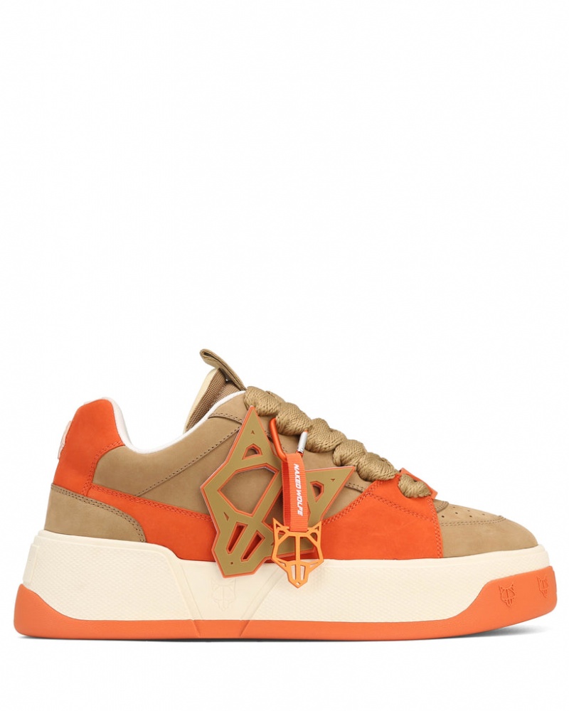 Naked Wolfe Kosa Creme Men's Sneakers Brown / Orange Singapore | L6T-6004