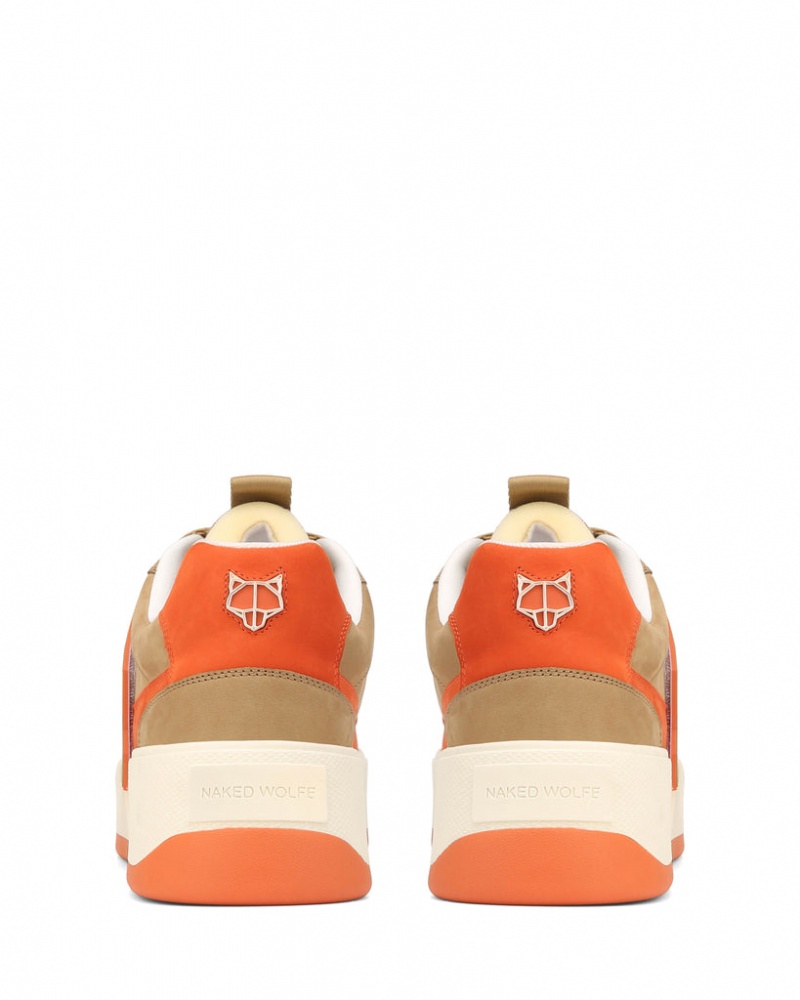 Naked Wolfe Kosa Creme Men's Sneakers Brown / Orange Singapore | L6T-6004