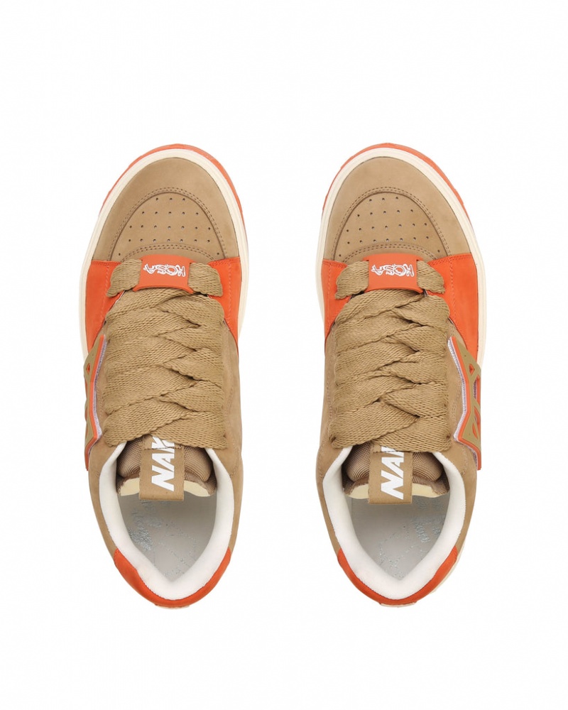 Naked Wolfe Kosa Creme Men's Sneakers Brown / Orange Singapore | L6T-6004