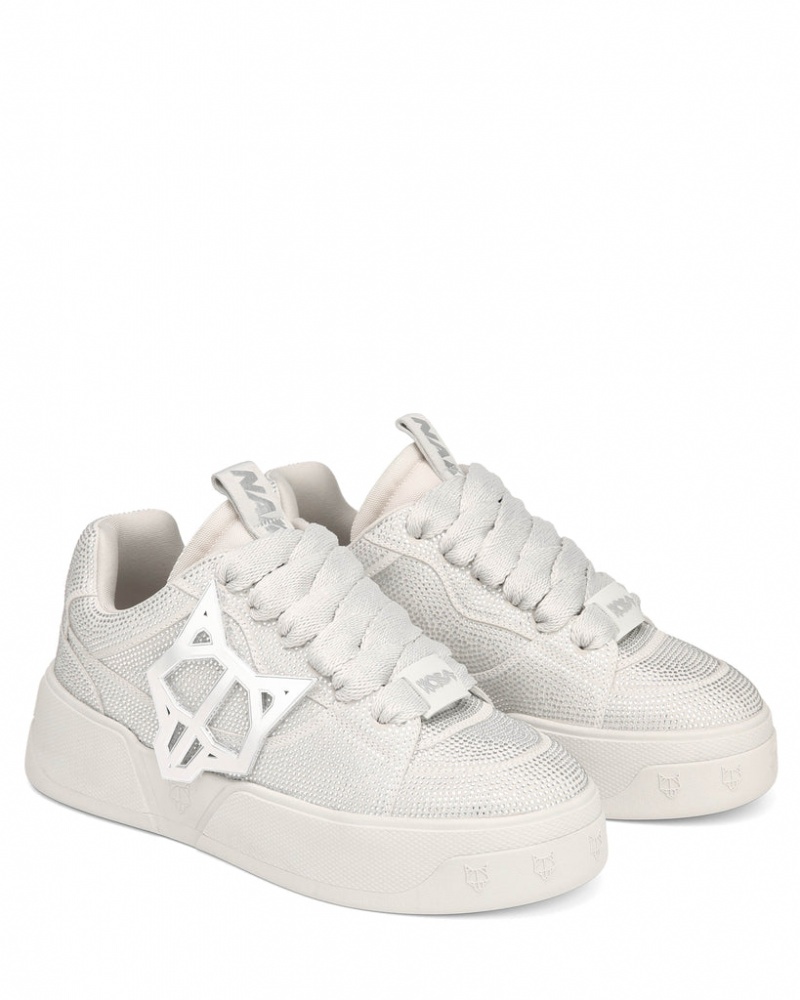 Naked Wolfe Kosa Diamond Men's Sneakers White Singapore | L1P-6693